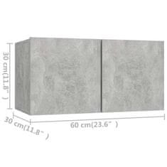 Vidaxl TV omarice 4 kosi betonsko sive 60x30x30 cm iverna plošča