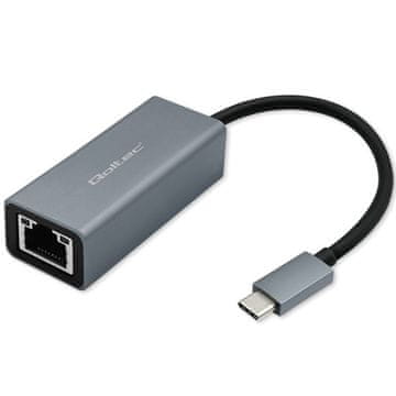 slomart Qoltec 503523 Adapter USB-C na RJ45 Ethernet 1000Mbps, aluminijasto ohišje