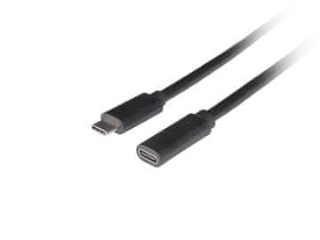 slomart Lanberg USB-C M/F 3.1 podaljšek, 1.5m, črn