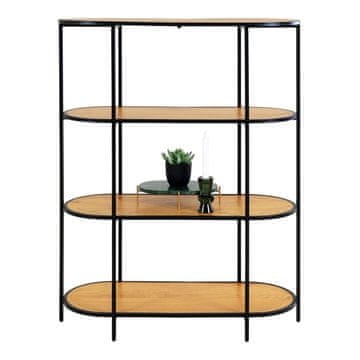 House Nordic Polica Ovalna 85x36x111 cm Črna