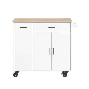 SoBuy Kuhinjski otok na kolesih, 105x46x92 cm, bela