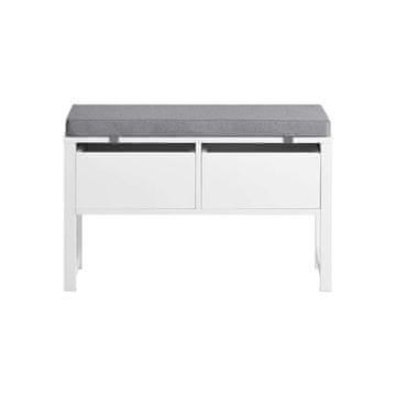 SoBuy Shramba klop, 2 predala, 72x30x46 cm, bela