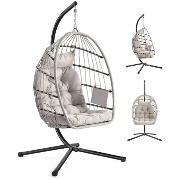 Songmics Viseči stol z nosilcem 98x103x195 cm bel
