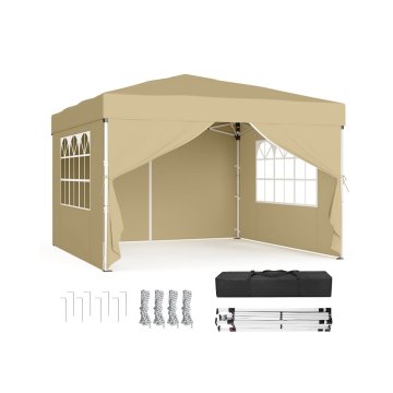 Songmics Paviljon 3x3x2.6 m bež, material: jeklo