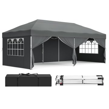 Songmics Paviljon 6x3x2.6 m temno siv