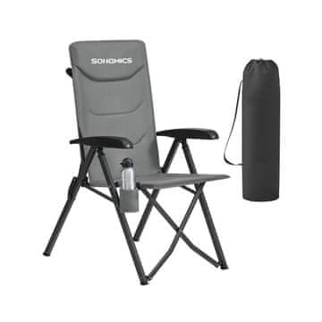 Songmics Kamp stol 70x60x110 cm siva