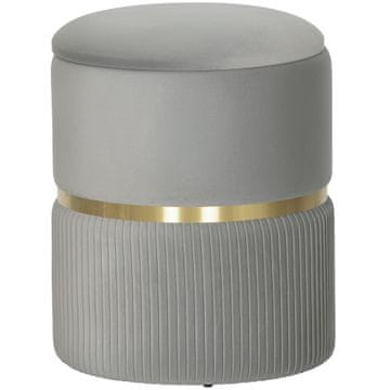 Homestar Shranjevalni otomanski stol 36x36x44 cm svetlo siva