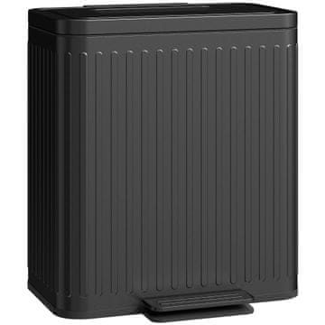 Homestar Kuhinjski koš za smeti 2 x 20 L predelka 45,5x36,5x51 cm Črn