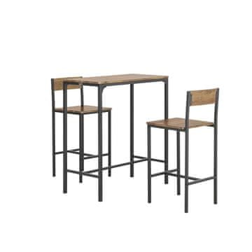 SoBuy Barska miza in 2 stola, 89x45x100 cm, shranjevanje