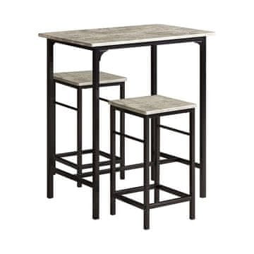 SoBuy Barska miza s kompletom, 2 stolčka, 80x50x87 cm