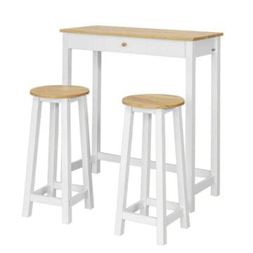 SoBuy Jedilni komplet, barska miza in 2 stola, 95x40x107 cm