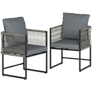 Homestar Set vrtnih stolov 2 kosa 52x52x66 cm temno siva
