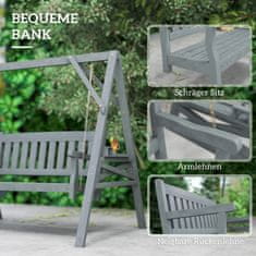 Homestar Vrtna gugalnica klop za 2 osebi 183x120x160 cm siva