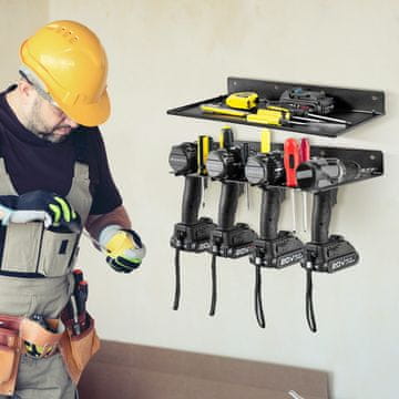 Costway Stenski nosilec za električno vrtalno orodje, organizator za električno orodje
