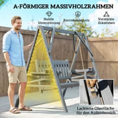 Homestar Vrtna gugalnica klop za 2 osebi 183x120x160 cm siva