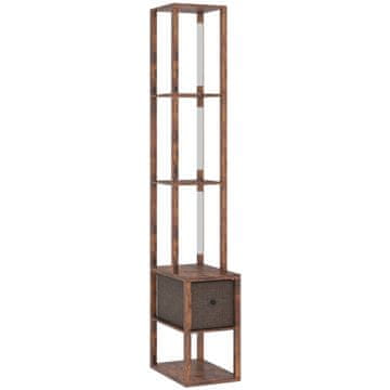 Homestar LED stoječa svetilka z policami 43,5x26,5x169 cm rjava