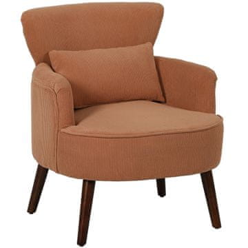 Homestar Naslanjač oblazinjen, poudarjen stol z ledvenim vzglavnikom, 69x69,5x78 cm, oranžen