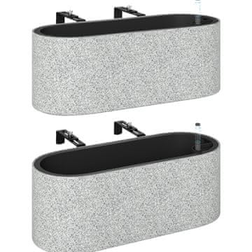 Homestar Set visečih cvetličnih loncev z drenažnim sistemom 42x16x15 cm siva