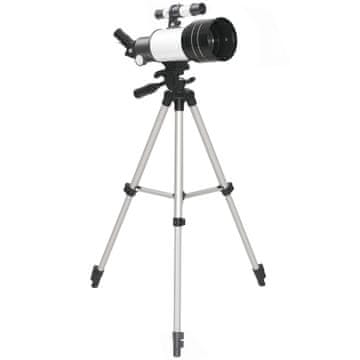 Homestar Teleskop 70 mm leča 5x24 iskalni daljnogled nastavljiv trinožnik Srebrna