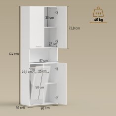 Homestar Kopalniška omarica 60x30x174 cm Bela