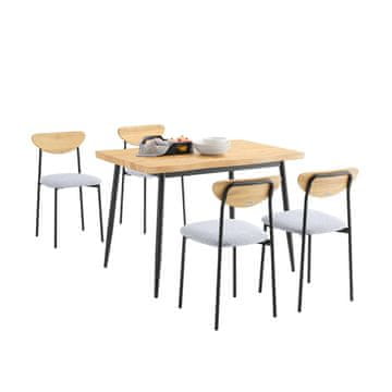 SoBuy Jedilni komplet, miza in 4 stoli, 110x70x76 cm, kompaktno, s shrambo