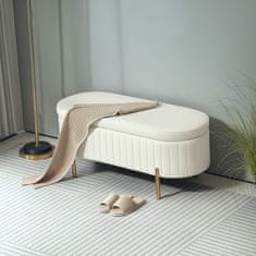 Homestar Shranjevalna klop 108x44x43,5 cm kremno bela