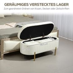 Homestar Shranjevalna klop 108x44x43,5 cm kremno bela