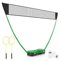 Costway Prenosni komplet za badminton z mrežo in shranjevalno podlago, zelena