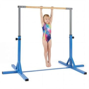 Costway Gimnastična vodoravna droga z 12 nastavitvami višine 85-145 cm modra