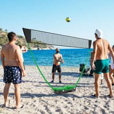 Costway Prenosni komplet za badminton z mrežo in shranjevalno podlago, zelena