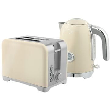 Homestar Set kuhalnika in tosterja 2200W, 7 stopenj rjavenja, krem