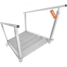 VEVOR Pristaniška lestev 6 stopenj Dvojni ročaji Nastavljiva višina 109.2-129.5 cm Aluminij