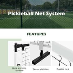 Costway Prenosni komplet za mrežo za pickleball, 22 čevljev, z nosilno torbo