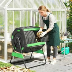 Homestar Kontejner za kompost z dvema predaloma 94x67x98 cm zelen