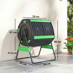 Homestar Kontejner za kompost z dvema predaloma 94x67x98 cm zelen