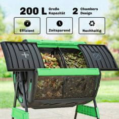 Homestar Kontejner za kompost z dvema predaloma 94x67x98 cm zelen