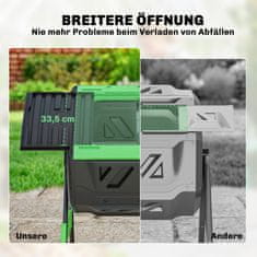Homestar Kontejner za kompost z dvema predaloma 94x67x98 cm zelen