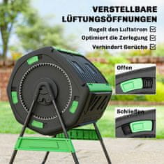 Homestar Kontejner za kompost z dvema predaloma 94x67x98 cm zelen