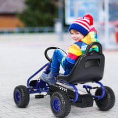 Costway Otroški gokart na pedala s 4 kolesi in nastavljivim sedežem, modra