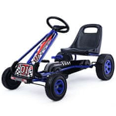 Costway Otroški poganjalec pedalni gokart dirkalnik 4 kolesa modra