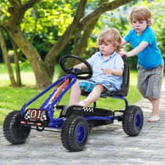 Costway Otroški gokart na pedala s 4 kolesi in nastavljivim sedežem, modra