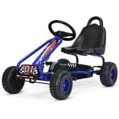 Costway Otroški gokart na pedala s 4 kolesi in nastavljivim sedežem, modra