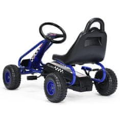 Costway Otroški gokart na pedala s 4 kolesi in nastavljivim sedežem, modra