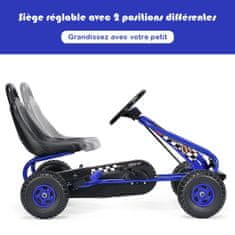 Costway Otroški gokart na pedala s 4 kolesi in nastavljivim sedežem, modra