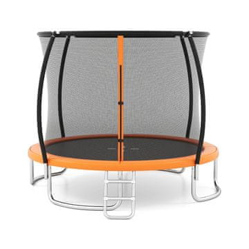 Costway Zunanji rekreacijski trampolin z varnostno zaščitno mrežo, oranžen