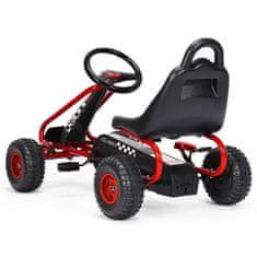 Costway Otroški štirikolesni pedalni gokart z nastavljivim sedežem, rdeč