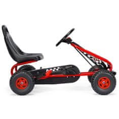 Costway Otroški štirikolesni pedalni gokart z nastavljivim sedežem, rdeč