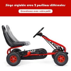 Costway Otroški štirikolesni pedalni gokart z nastavljivim sedežem, rdeč