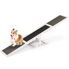 Costway Lesena gugalnica za agility za pse, bela