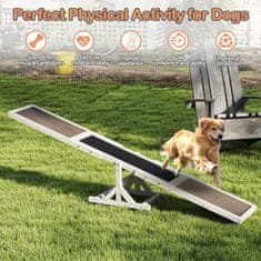 Costway Lesena gugalnica za agility za pse, bela